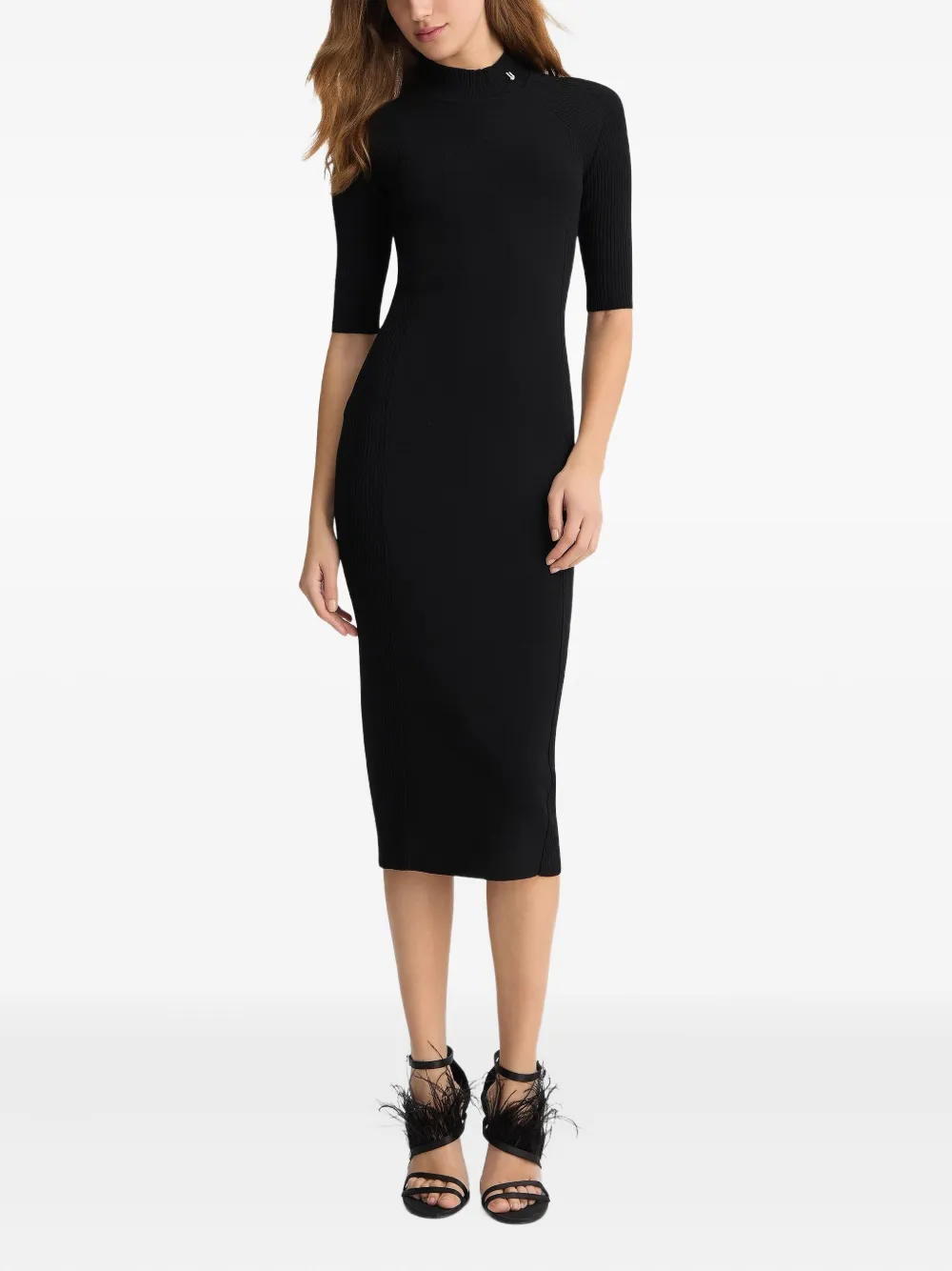 Liu •jo Black Knit Dress With Cut-out In Black