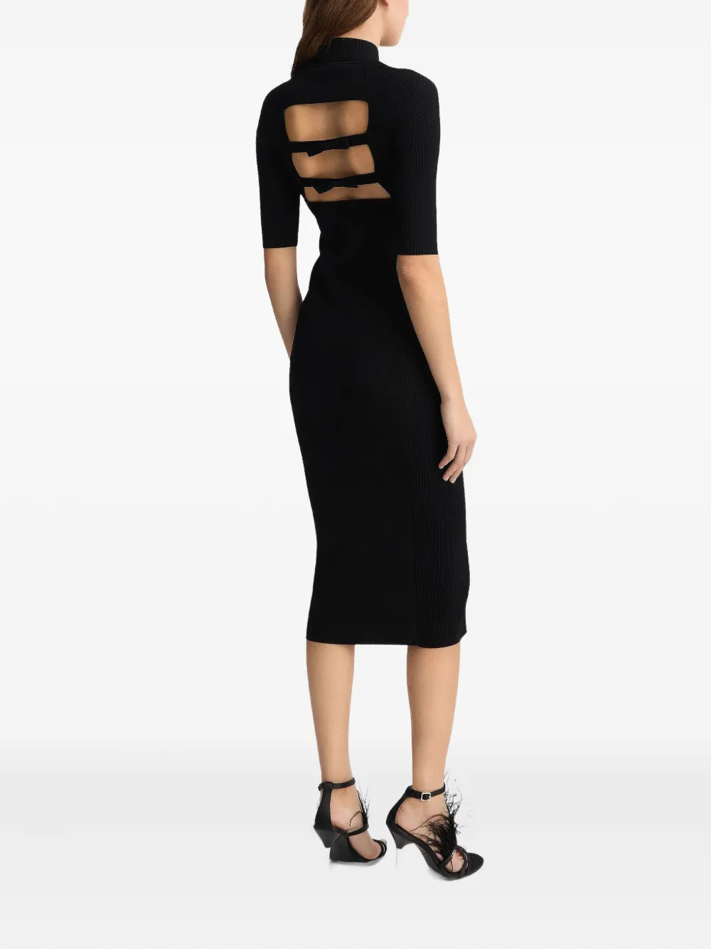 Liu •jo Black Knit Dress With Cut-out In Black