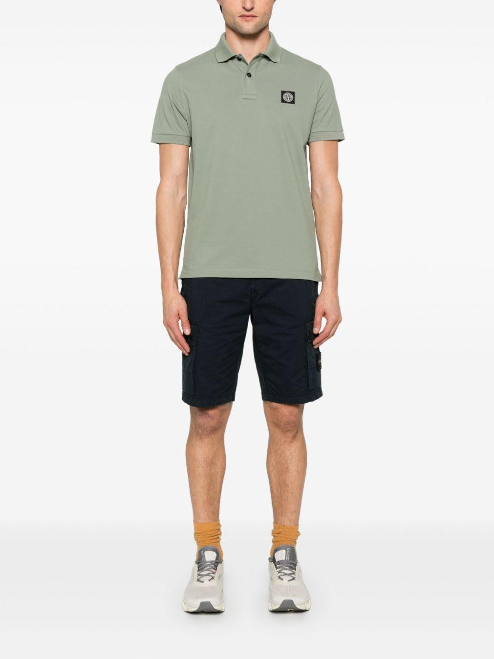 Stone Island Compass-motif polo shirt - Groen