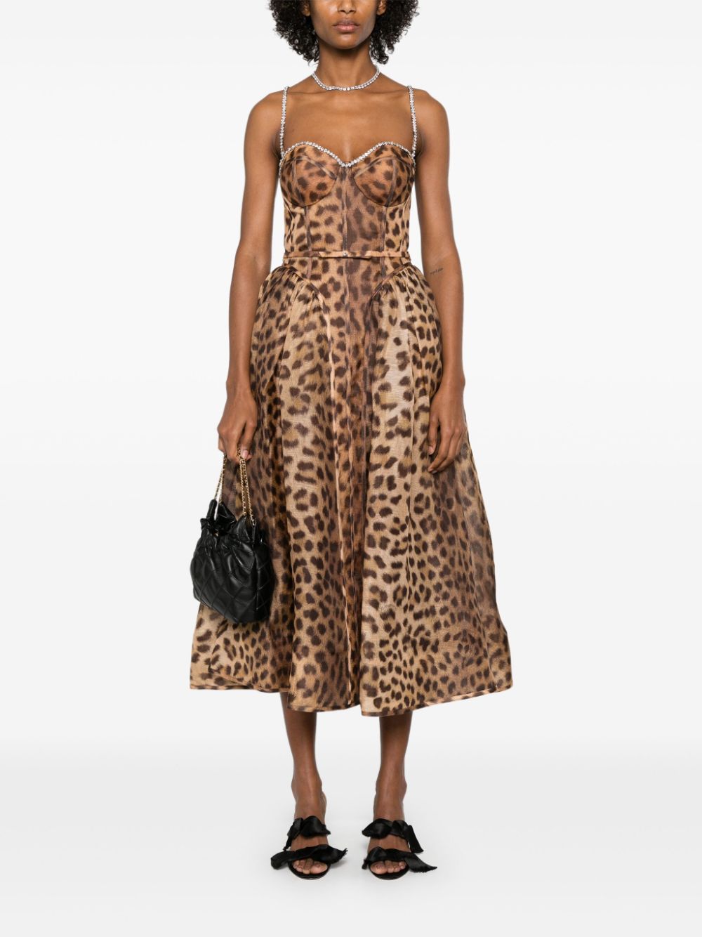 ZIMMERMANN Crush midi-jurk - Bruin