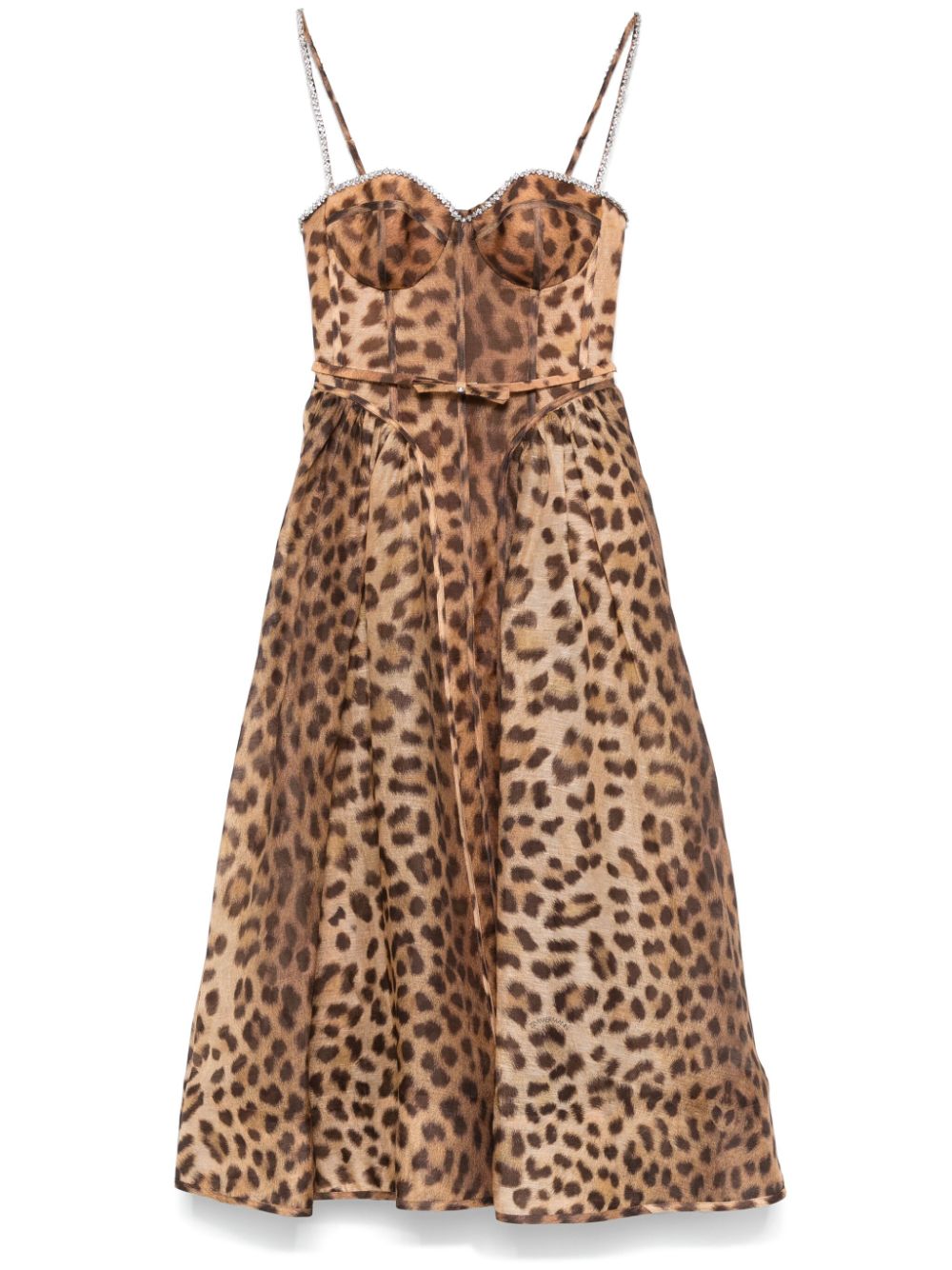 ZIMMERMANN Crush midi-jurk Bruin