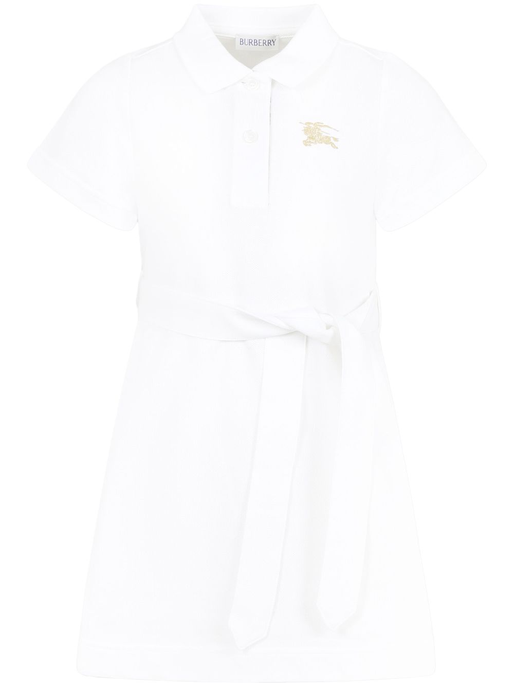 Burberry Kids EKD-embroidered dress Wit