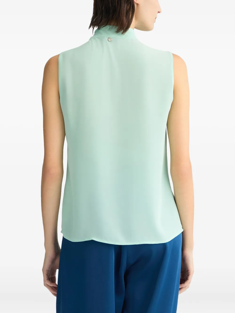 Shop Liu •jo Tied Blouse In Green