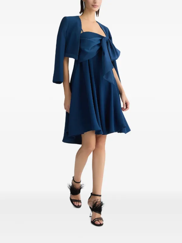 LIU JO bow-embellished Asymmetric Dress | Blue | FARFETCH JO