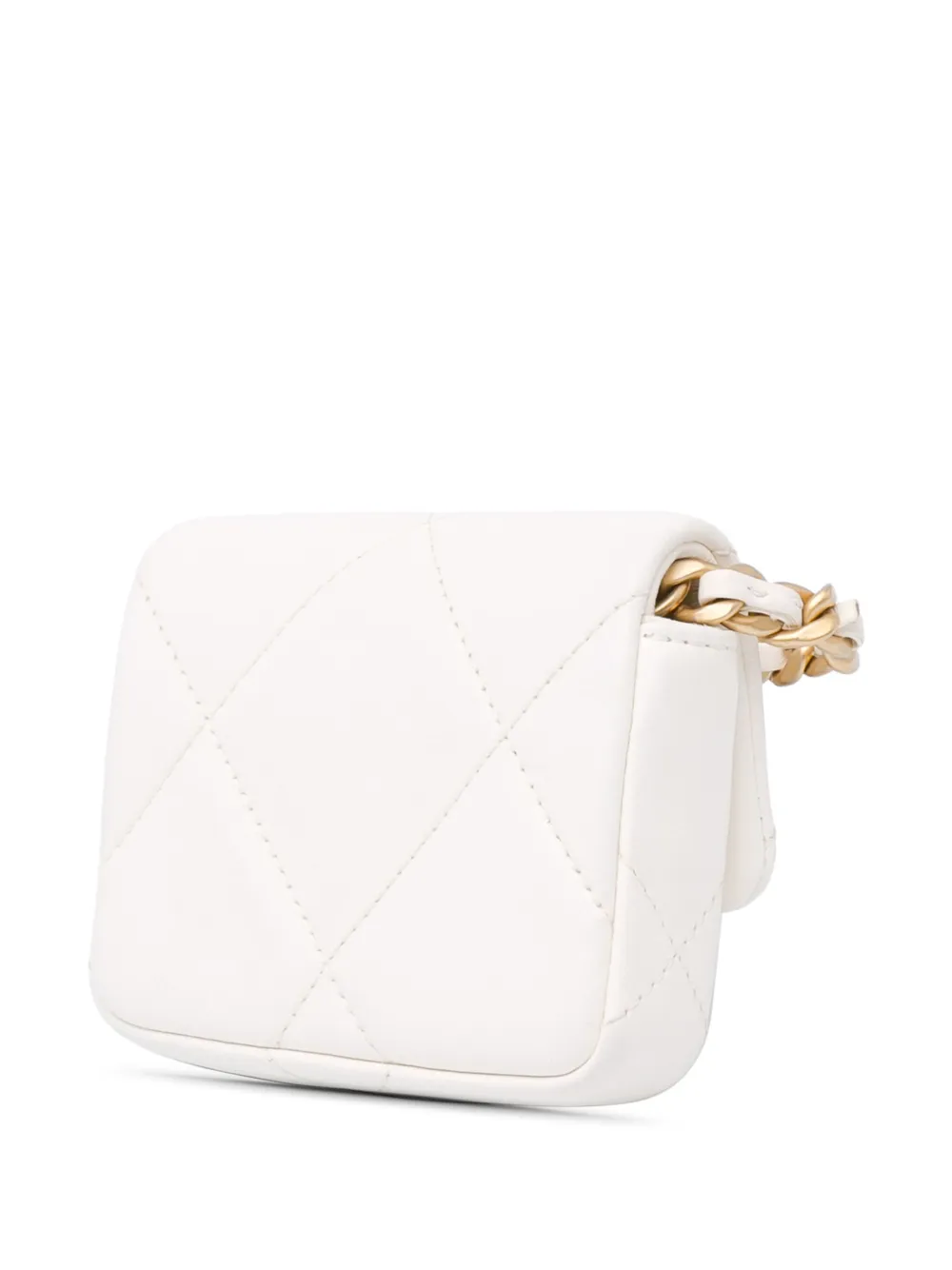 CHANEL Pre-Owned 2021 Lambskin 19 Flap Coin Purse With Chain crossbody bag