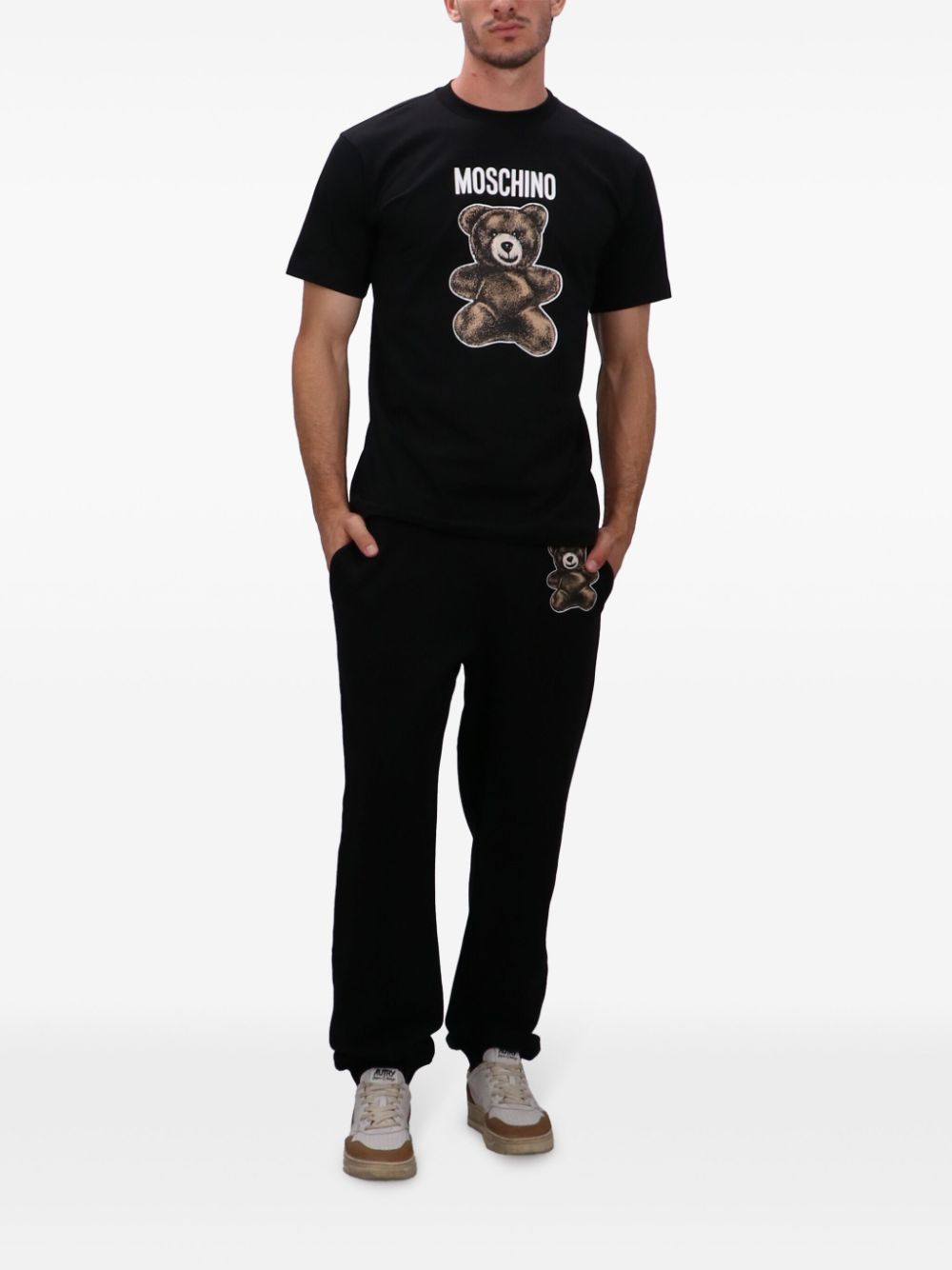 Moschino T-shirt met teddybeerprint - Zwart