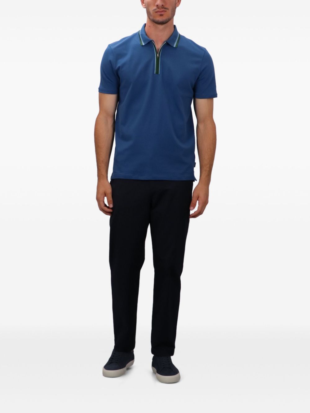 PS Paul Smith Poloshirt met halve rits - Blauw