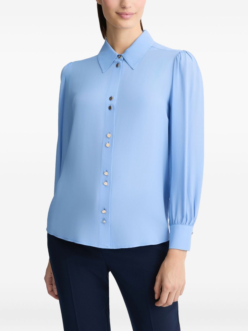 LIU JO Crêpe-de-chine zijden blouse - Blauw