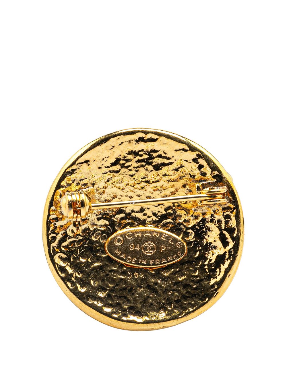 CHANEL Pre-Owned 1994 vergulde CC ronde broche - Goud