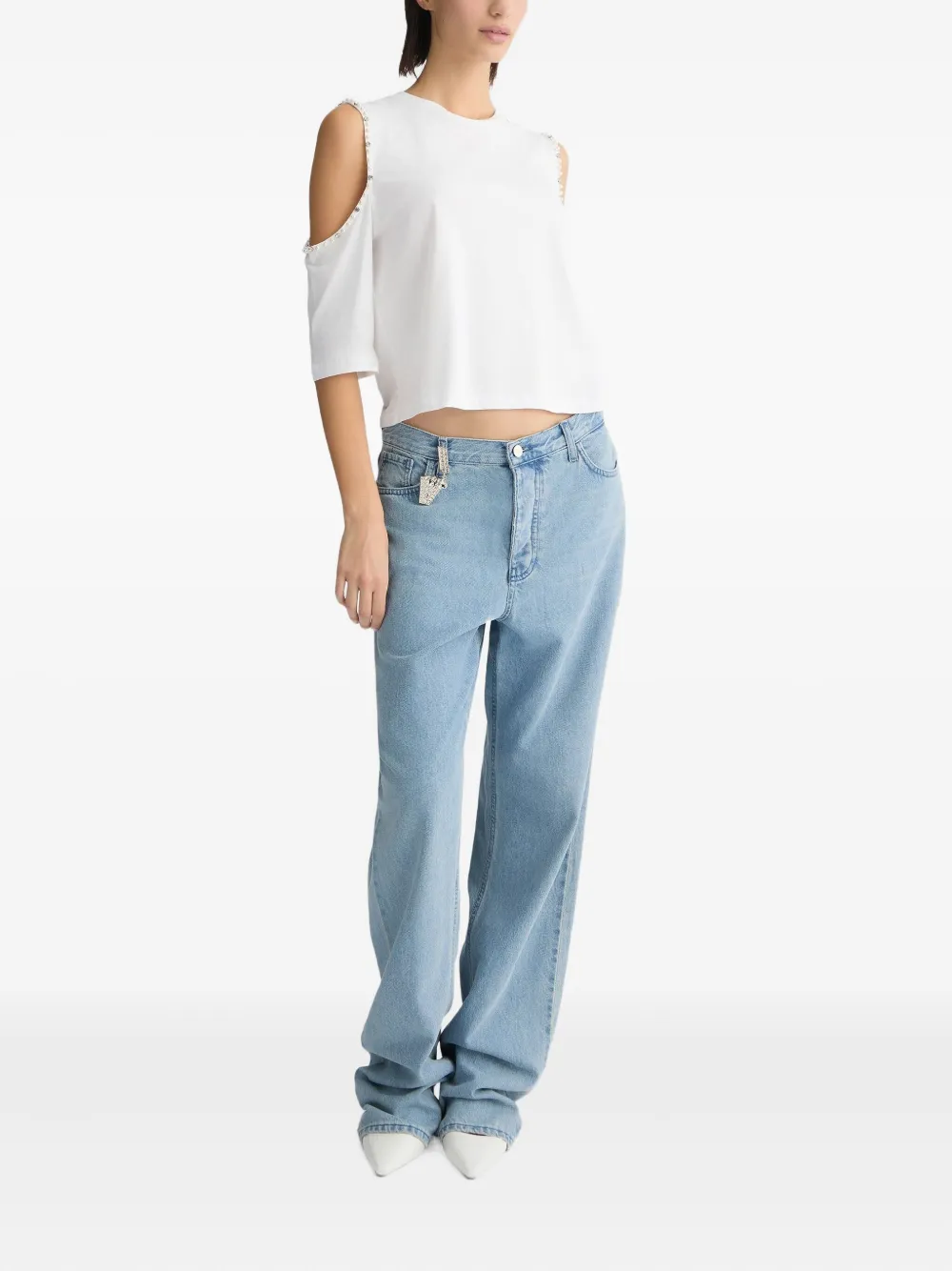 LIU JO Straight jeans met bedel en sieraden Blauw