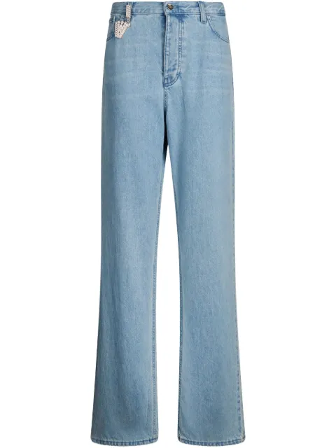 LIU JO bejewelled-charm straight-leg jeans