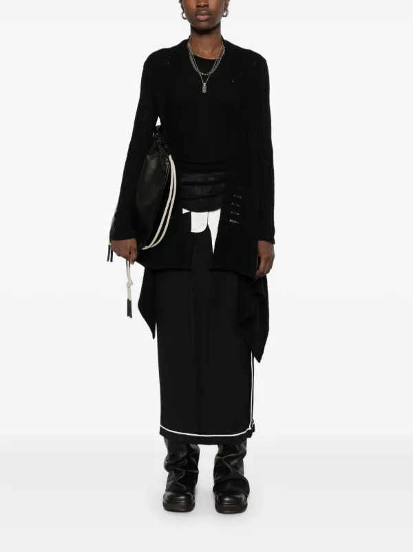 Rick Owens - Rick Owens ミディアムラップ　カーディガン　黒 Rick Owens ミディアム ラップ カーディガン | ブラック