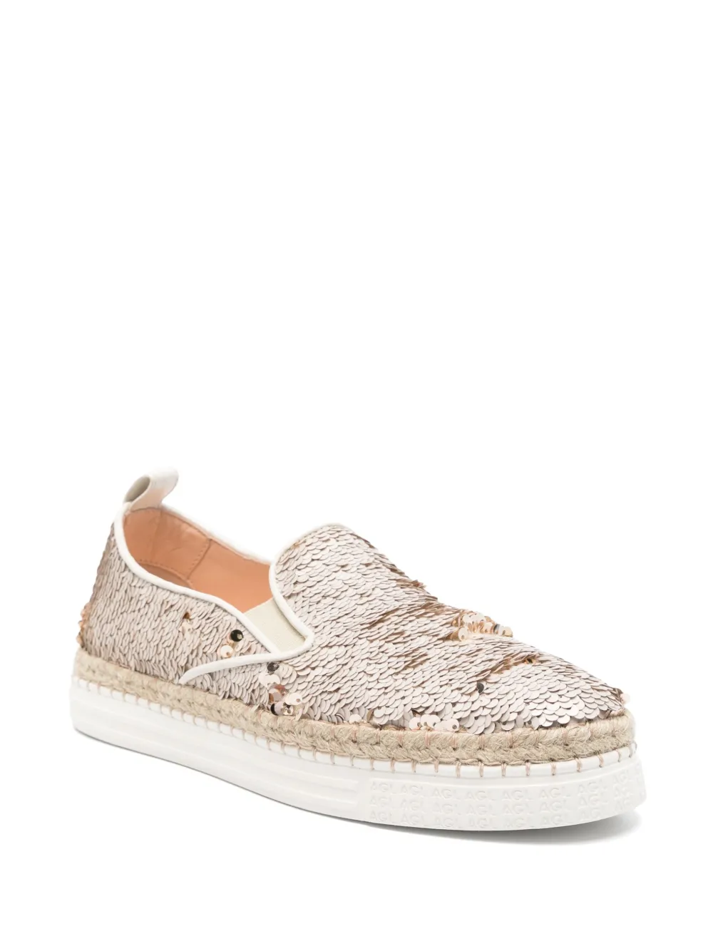 AGL Sneakers met pailletten - Beige