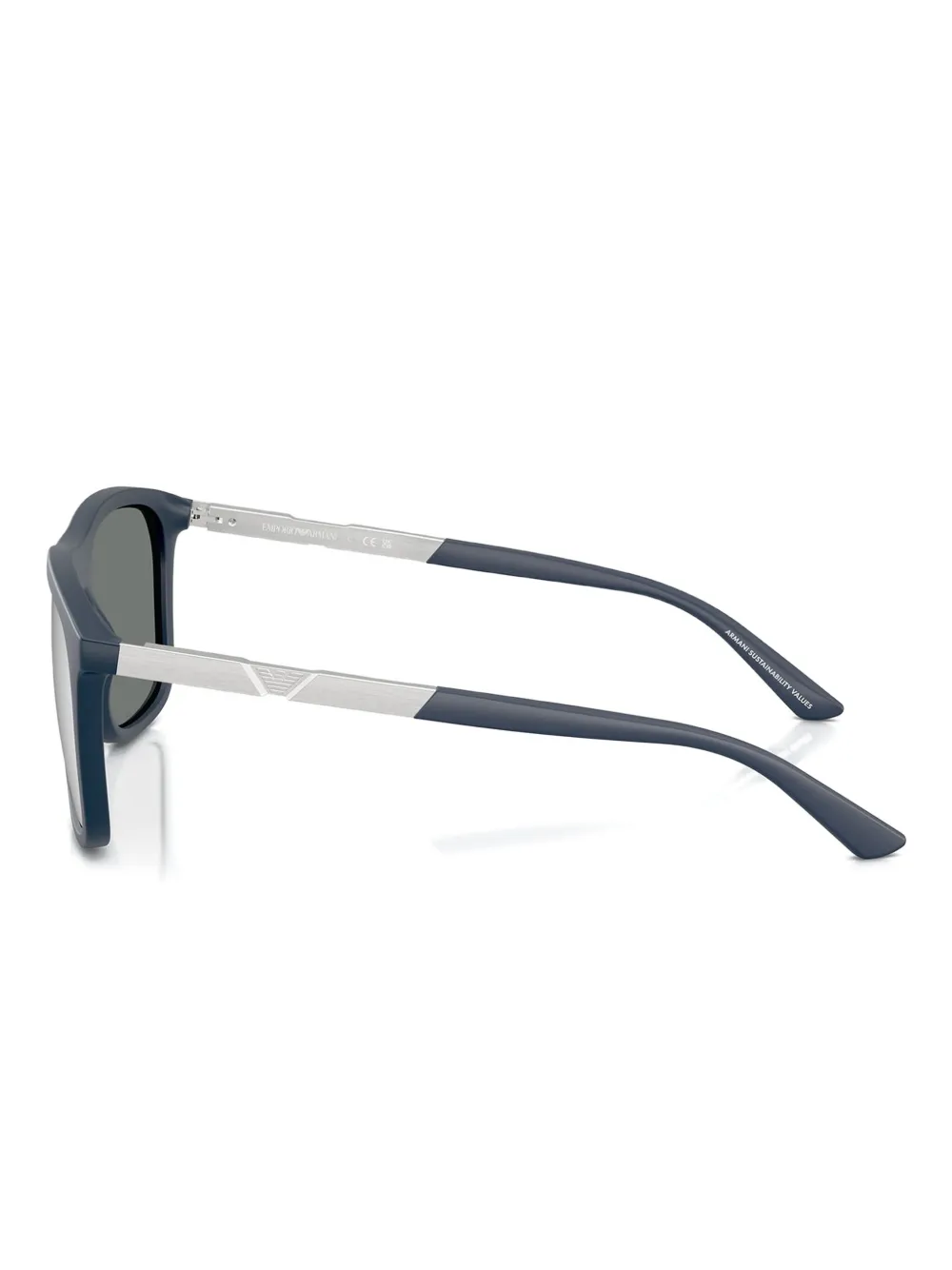 Emporio Armani Zonnebril met vierkant montuur Blauw