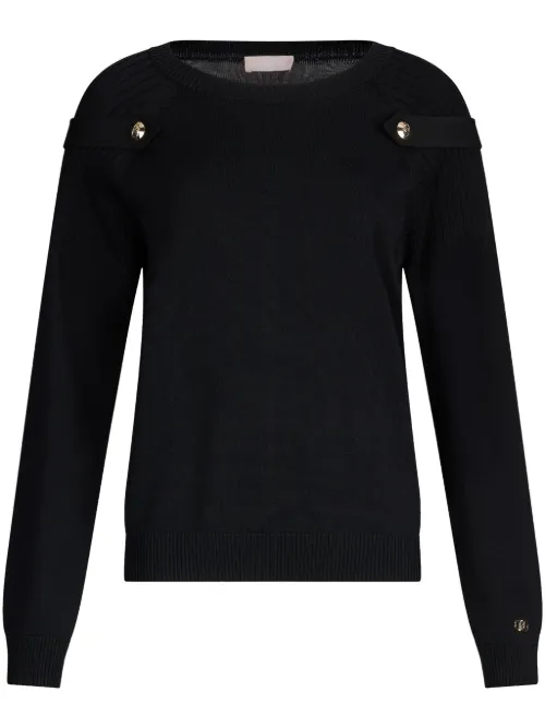 LIU JO pull à col boutonné - Noir - LIU JO - Modalova