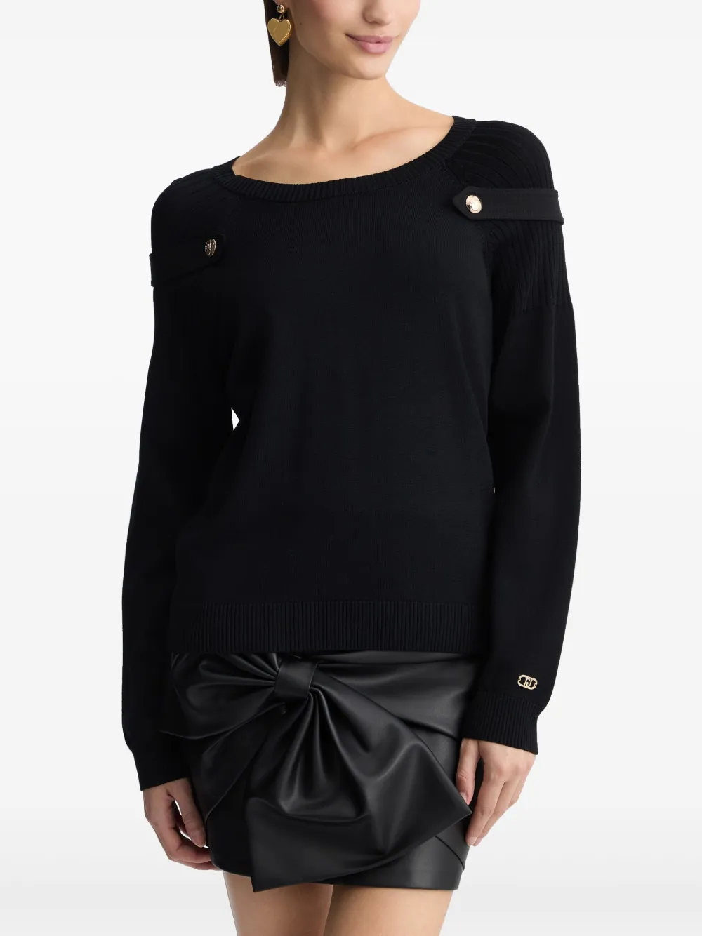 LIU JO Button-up trui Zwart