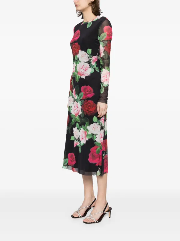 johnny was mesh dress Johnny Was Women's Socorro Mesh Dress in Black, Size 3XL, Floral