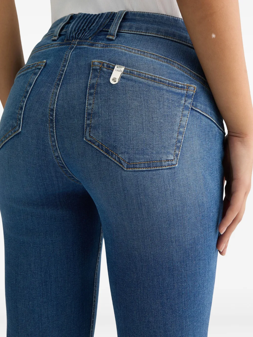 Shop Liu •jo Flared Jeans In Blue