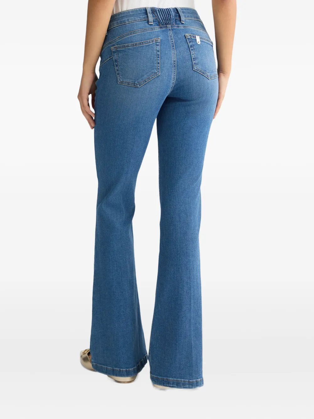 Shop Liu •jo Flared Jeans In Blue