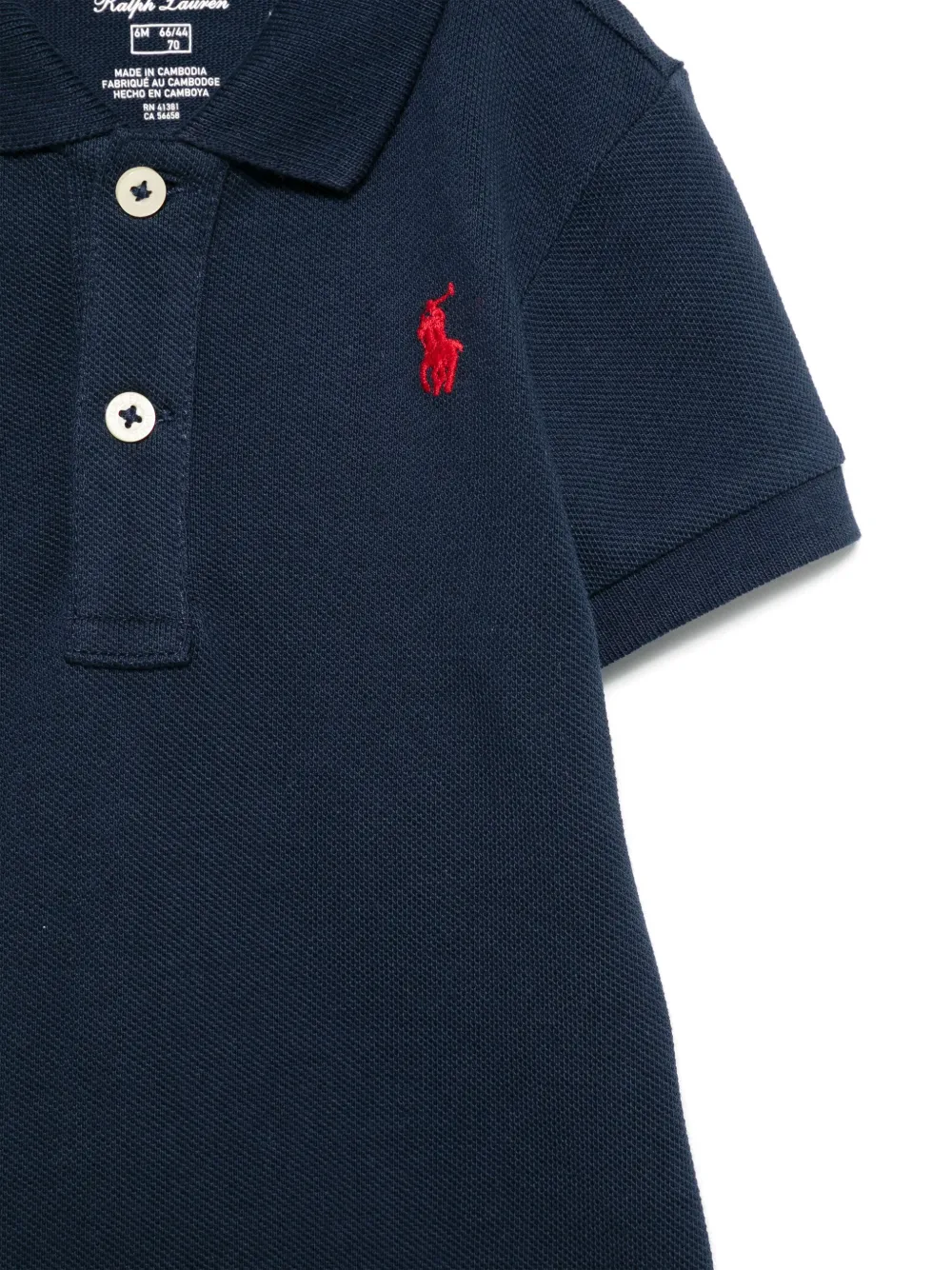 Polo Ralph Lauren Cotton Polo Bodysuit In Blue