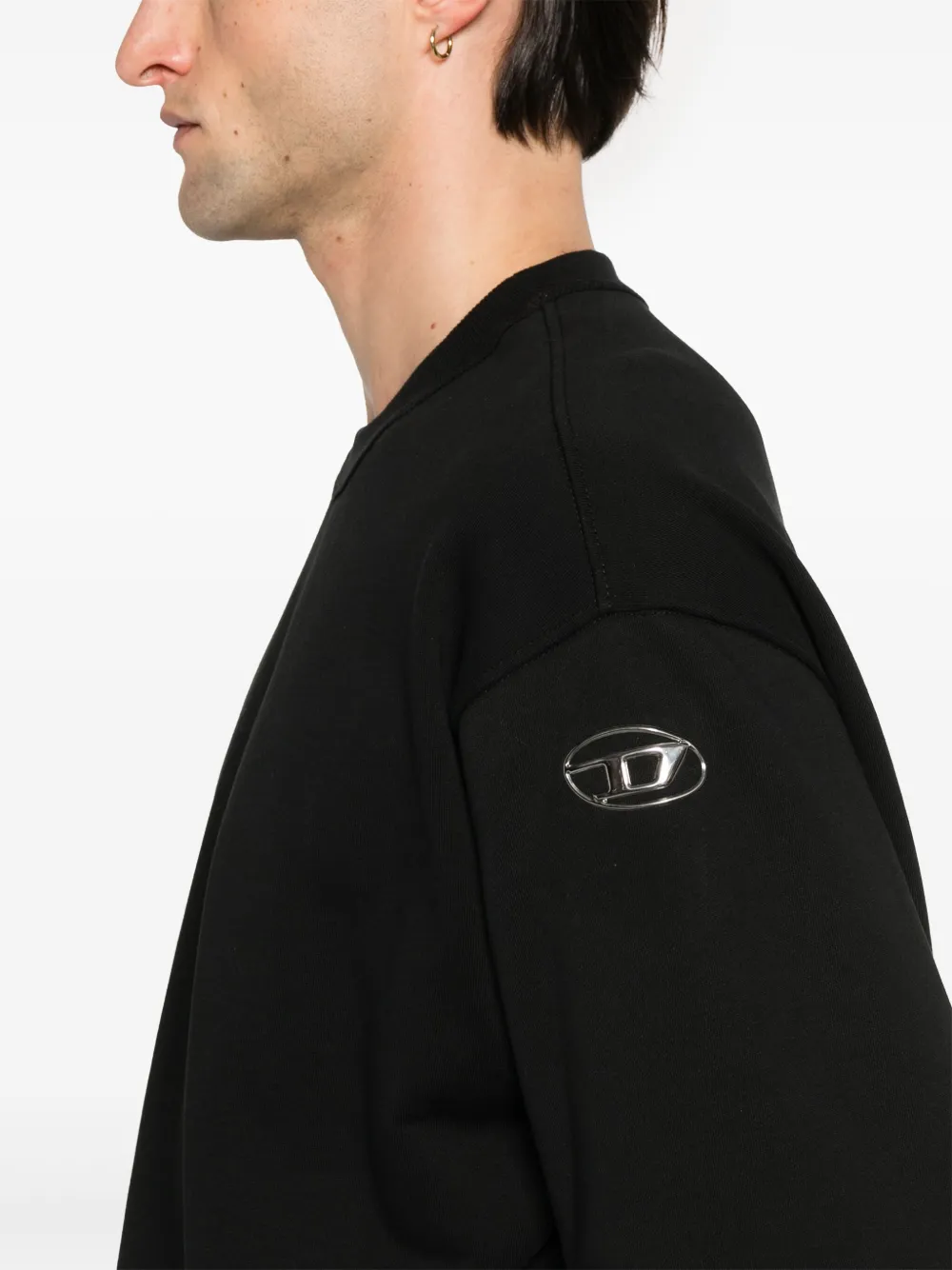 Diesel Sweater met Oval D-logo Zwart