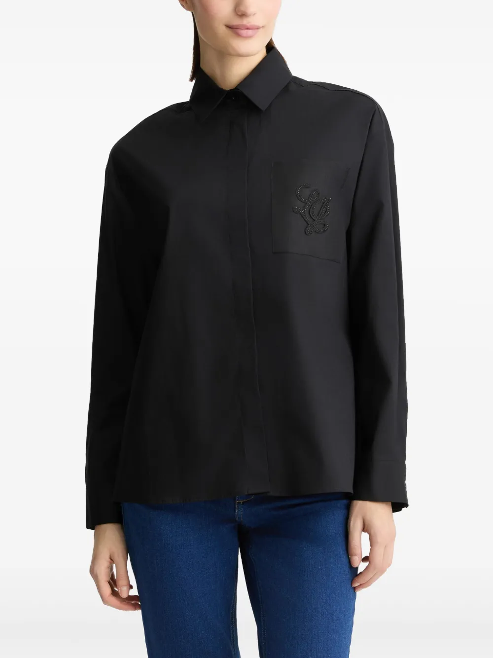 LIU JO Blouse verfraaid met stras Zwart