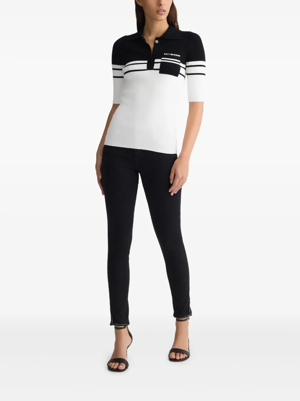LIU JO Gestreept poloshirt Wit