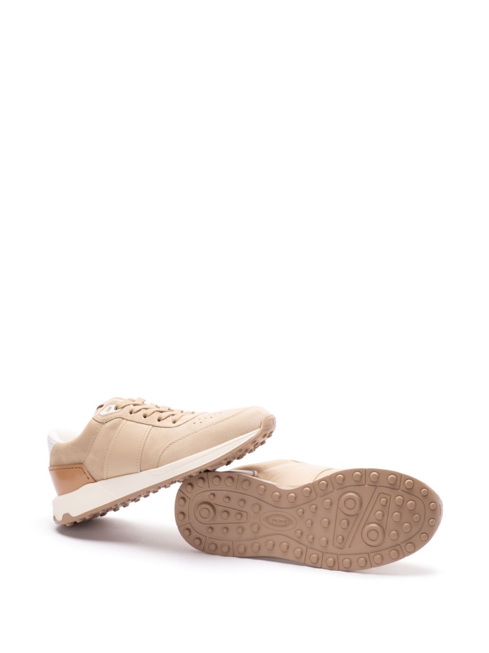 Tod's Suède sneakers met leren afwerking Beige