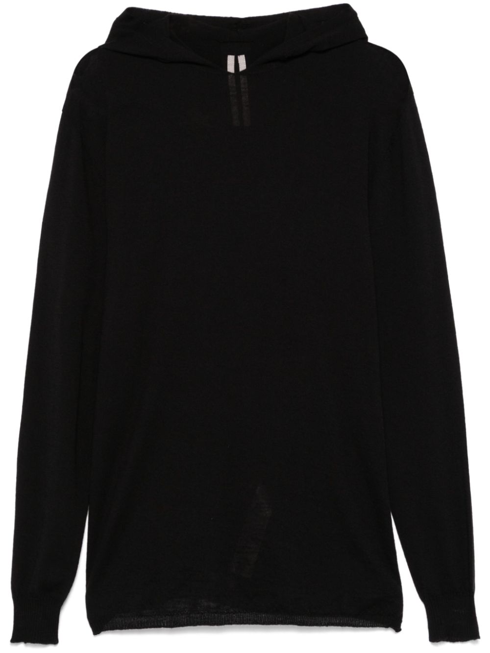 Rick Owens fine-knit hoodie – Black