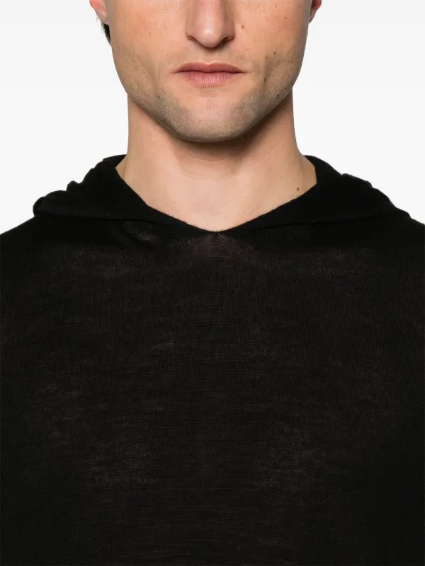 Rick Owens ファインニット パーカー | ブラック | FARFETCH JP