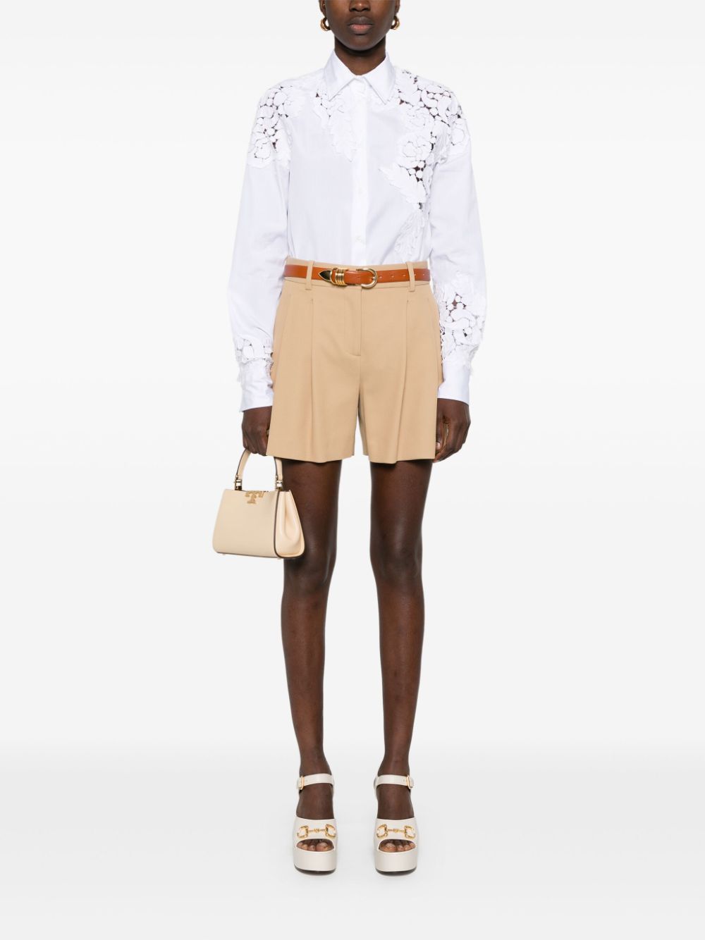 Ermanno Scervino Geplooide shorts - Beige