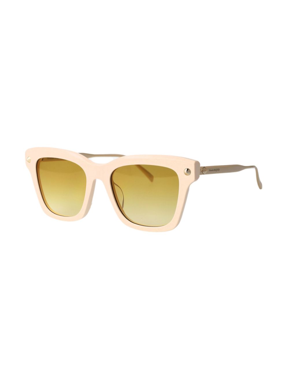 Alexander McQueen Eyewear Zonnebril met wayfarer montuur - Beige