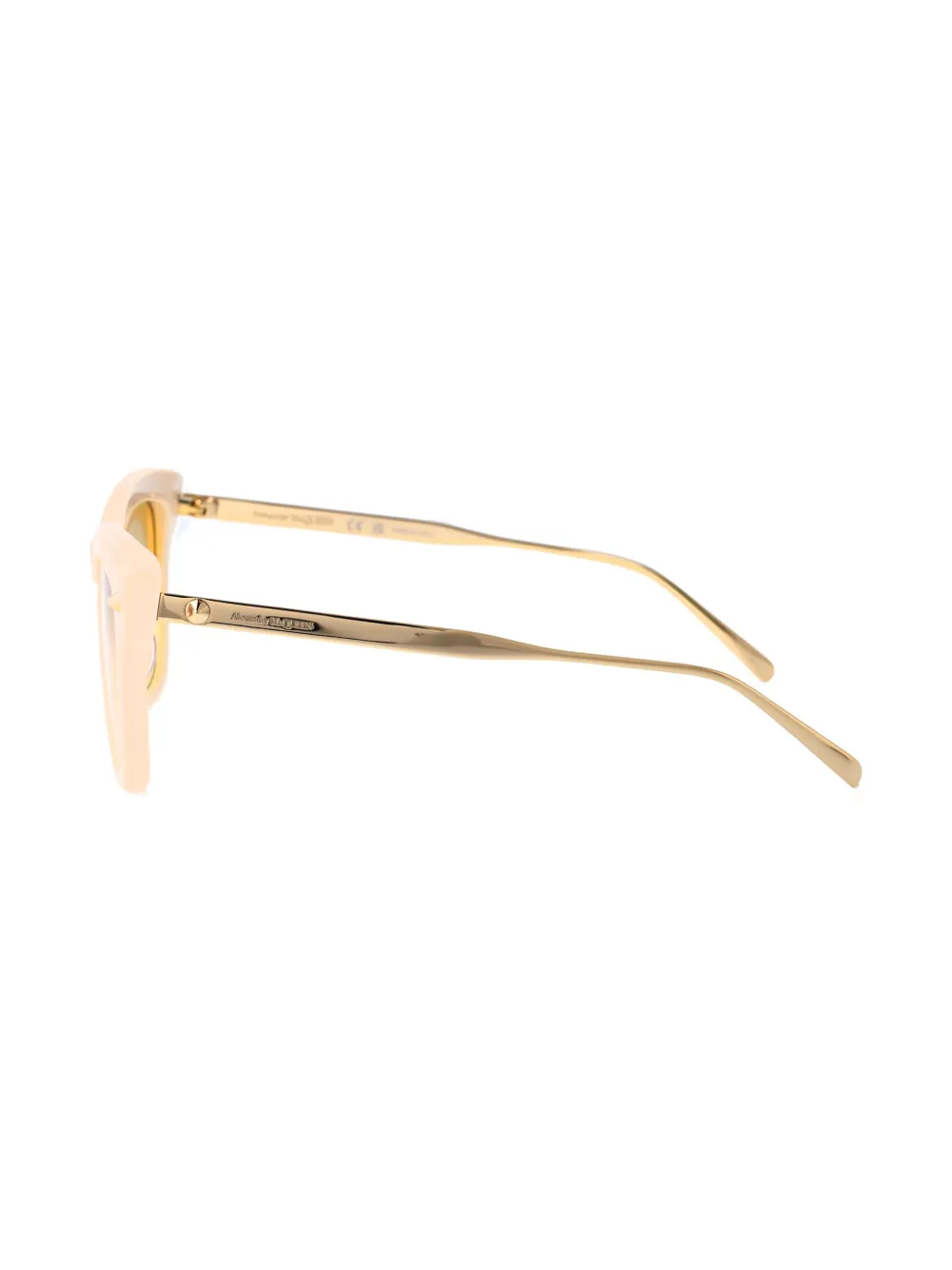 Alexander McQueen Eyewear Zonnebril met wayfarer montuur Beige