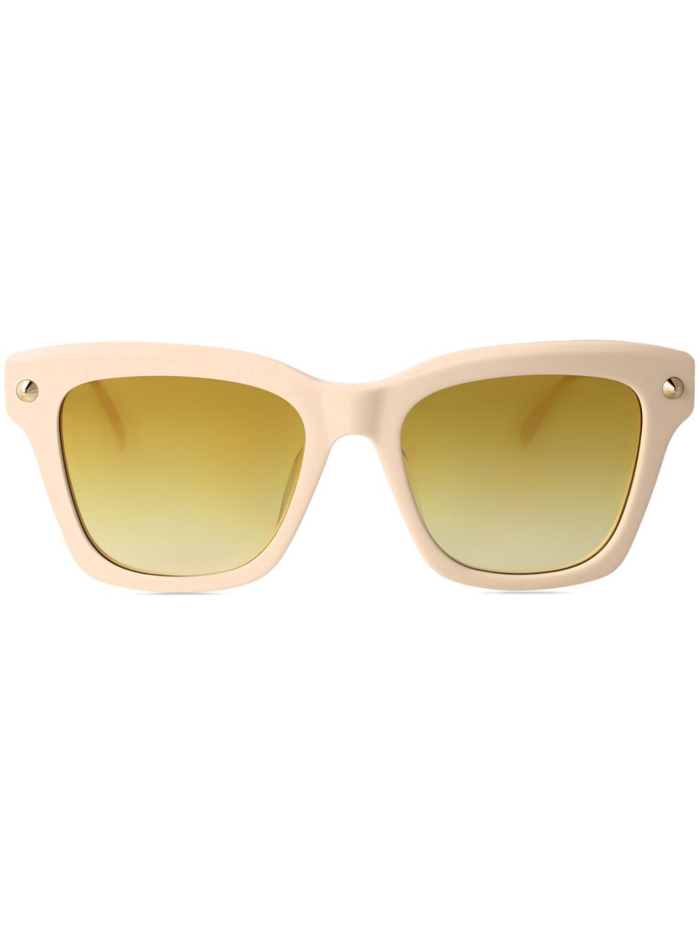 Alexander McQueen Eyewear Zonnebril met wayfarer montuur Beige