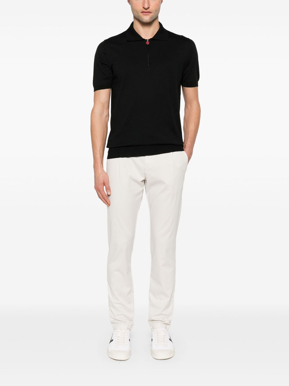 Kiton Katoenen poloshirt - Zwart