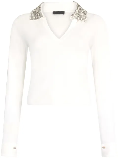 LIU JO rhinestone polo top