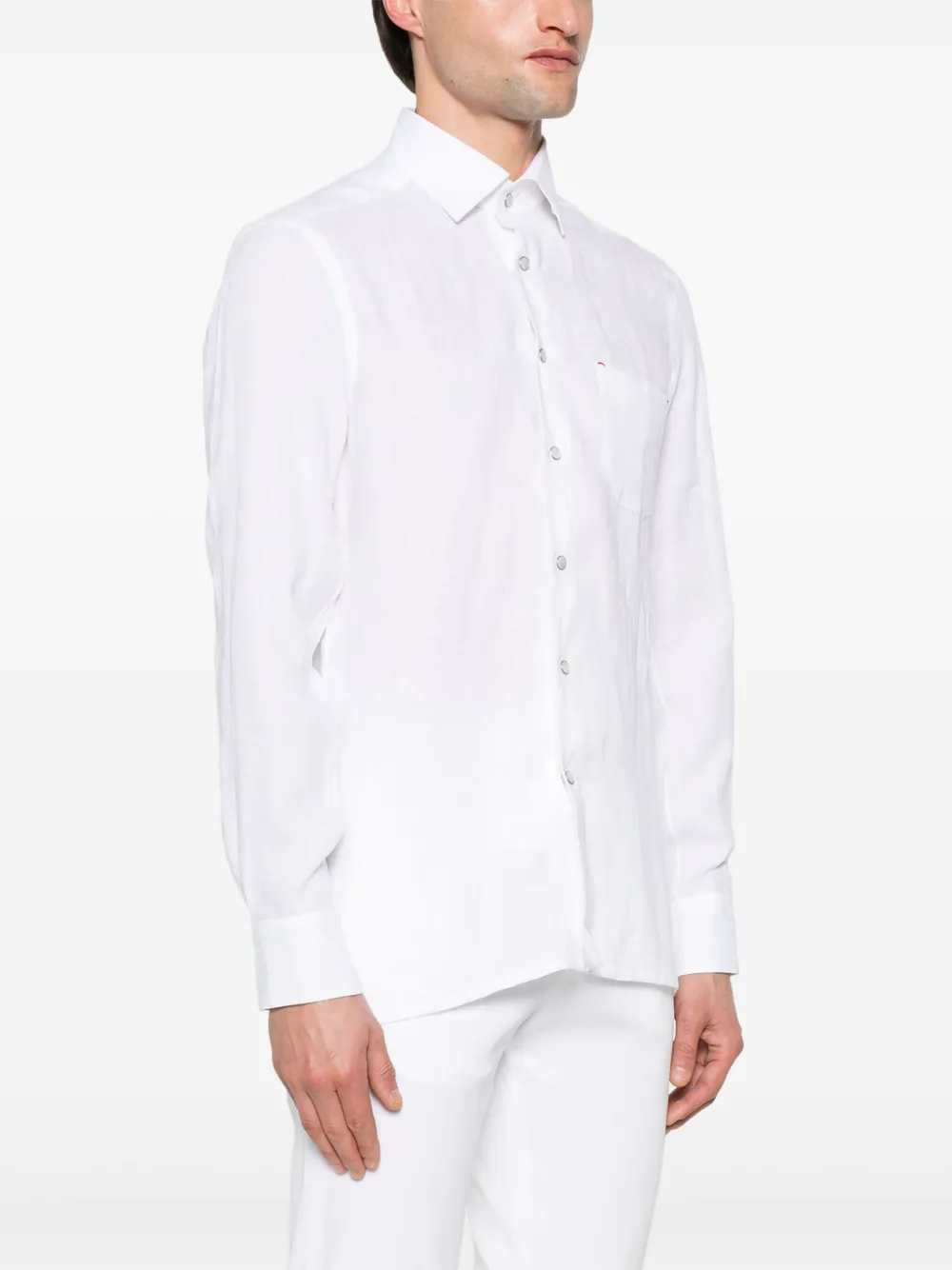 Shop Kiton Linen Shirt In White