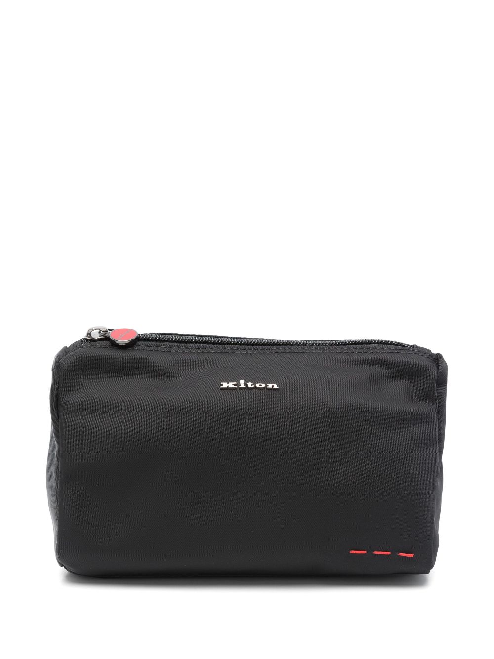 Kiton logo-lettering wash bag - Black