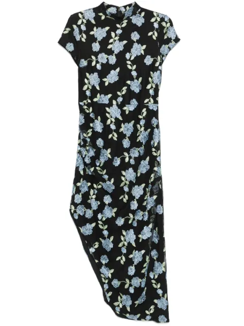 ROTATE BIRGER CHRISTENSEN mesh asymmetric maxi dress
