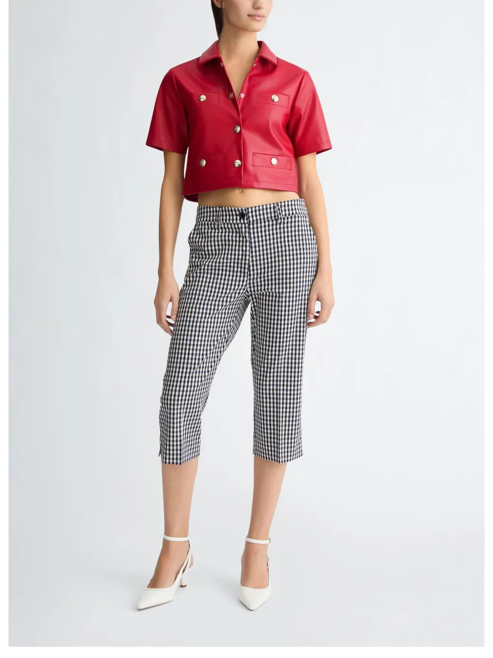 LIU JO Gecoat cropped jack Rood