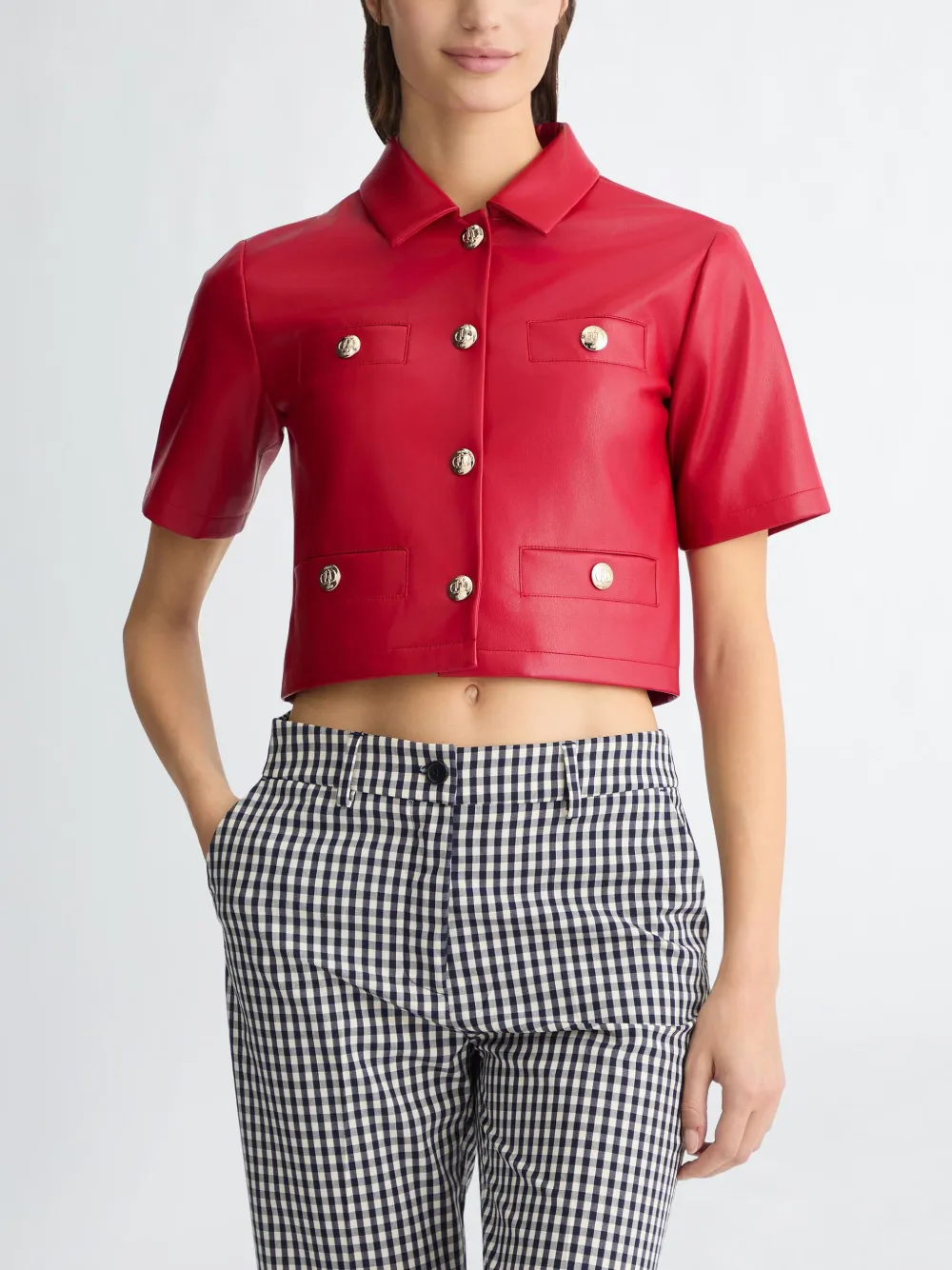 LIU JO Gecoat cropped jack Rood
