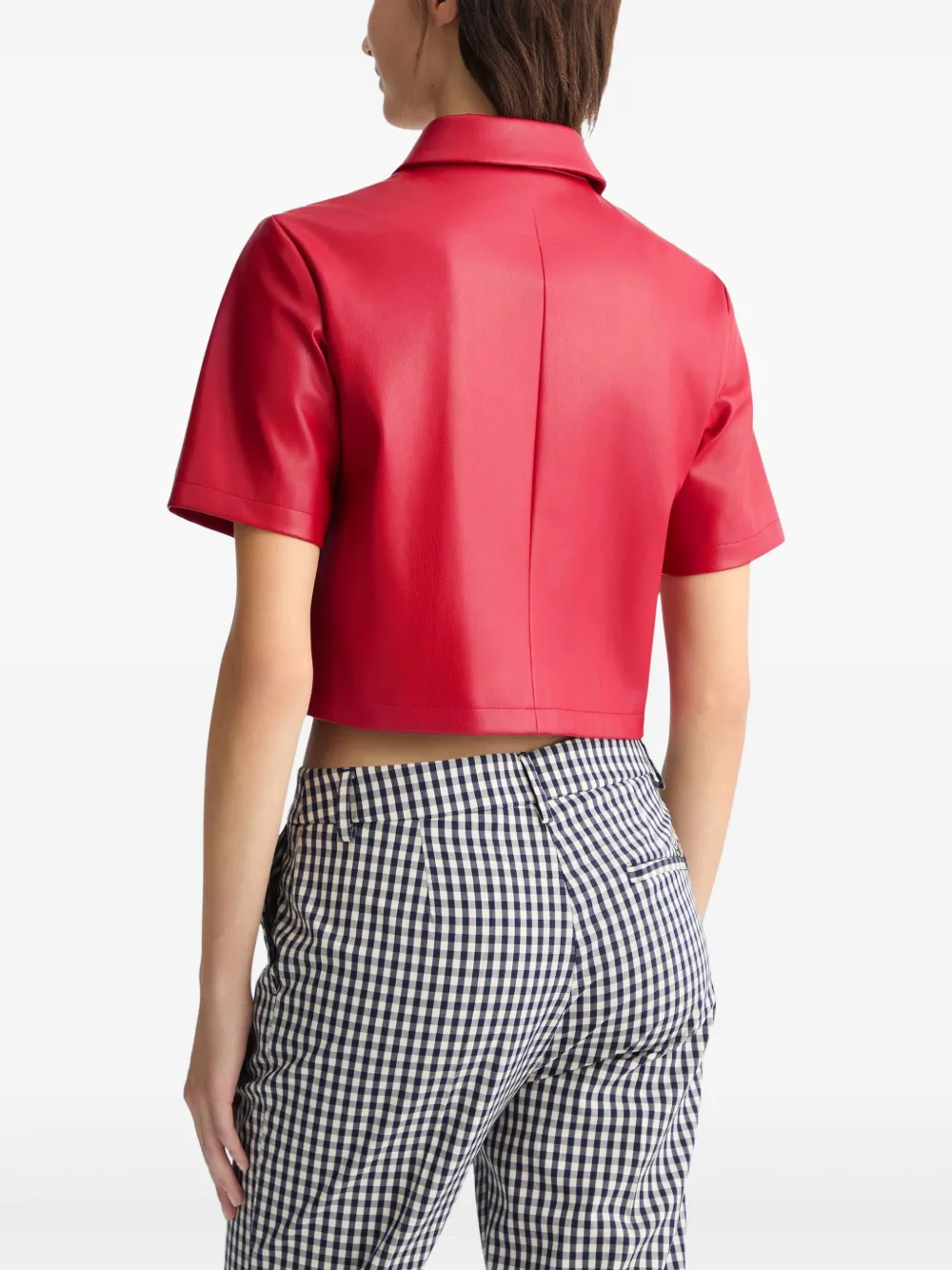 Liu •jo Coated Cropped Jacket In Red