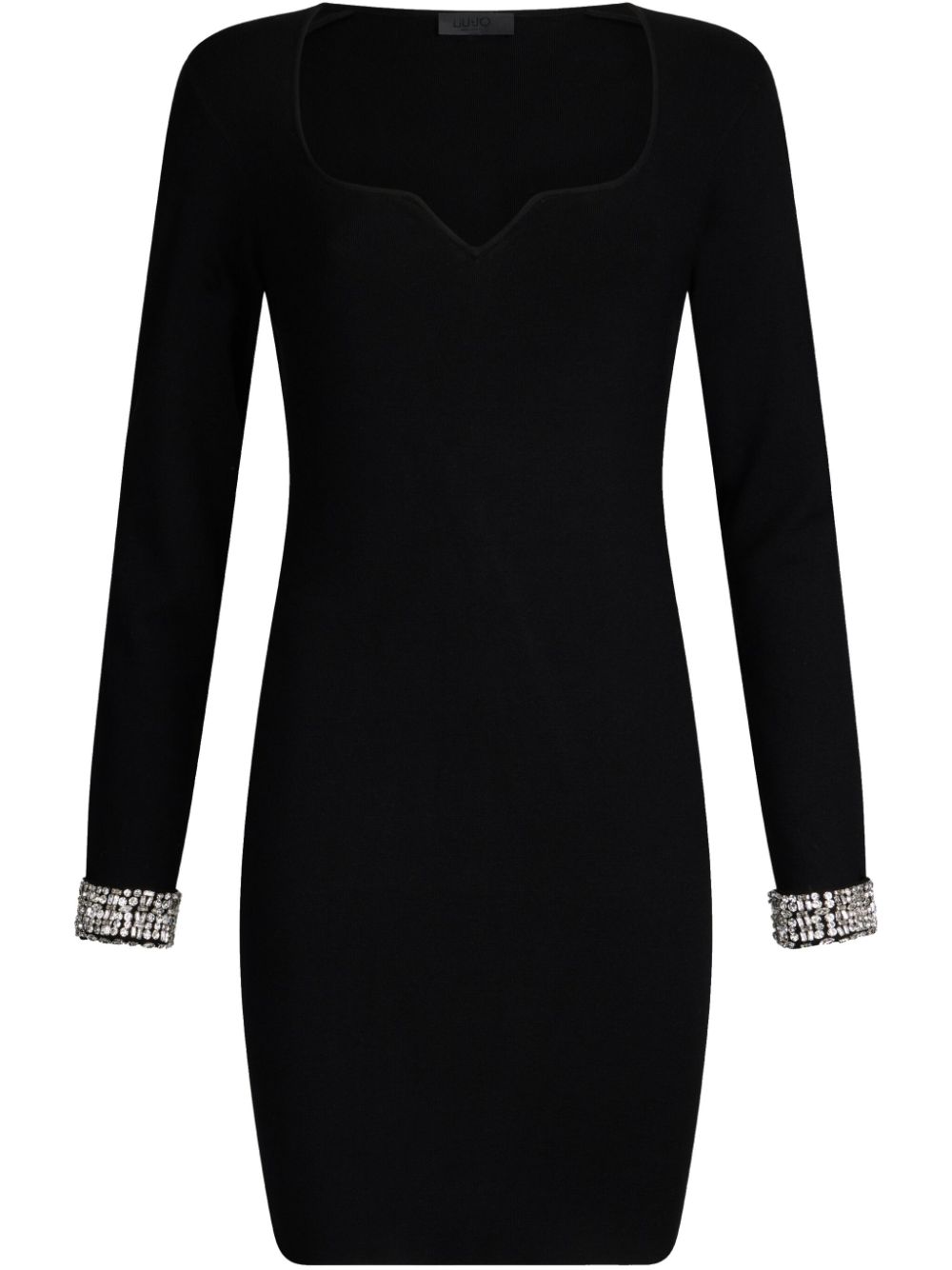 LIU JO rhinestone-embellished knitted dress - Black