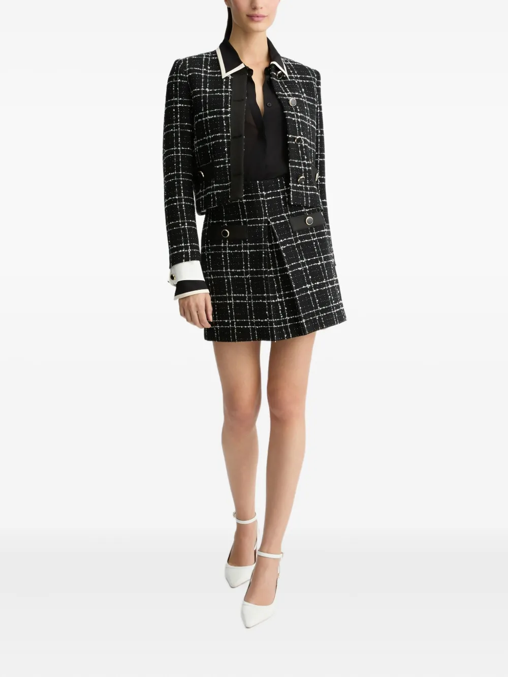 Liu •jo Bouclé Mini Skirt In Black