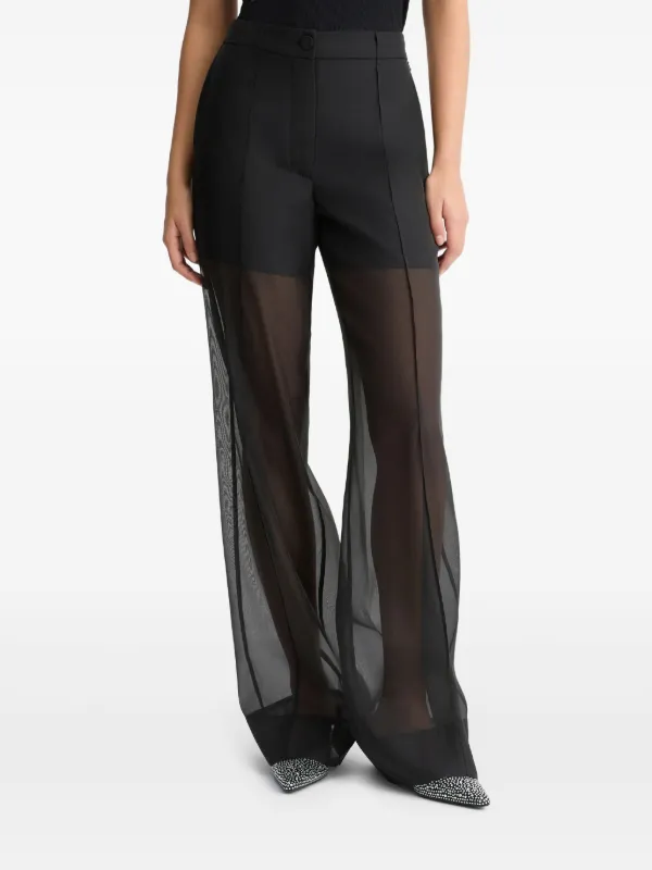パンツ LIU JO Woman Pants Black UF4006D4922 87416 LIU JO Organza straight-leg Trousers | Black | FARFETCH