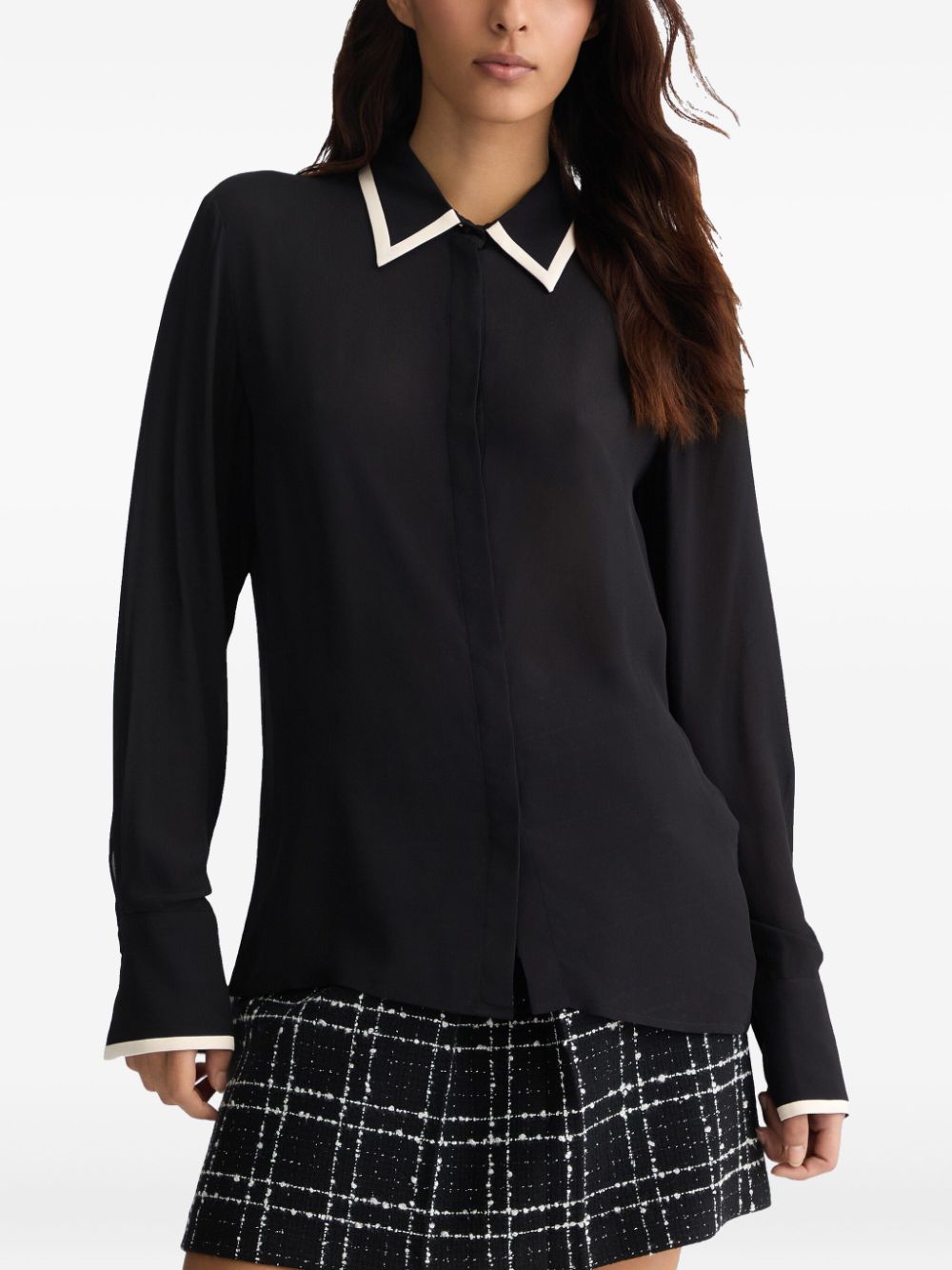 LIU JO Crêpe de chine blouse - Zwart