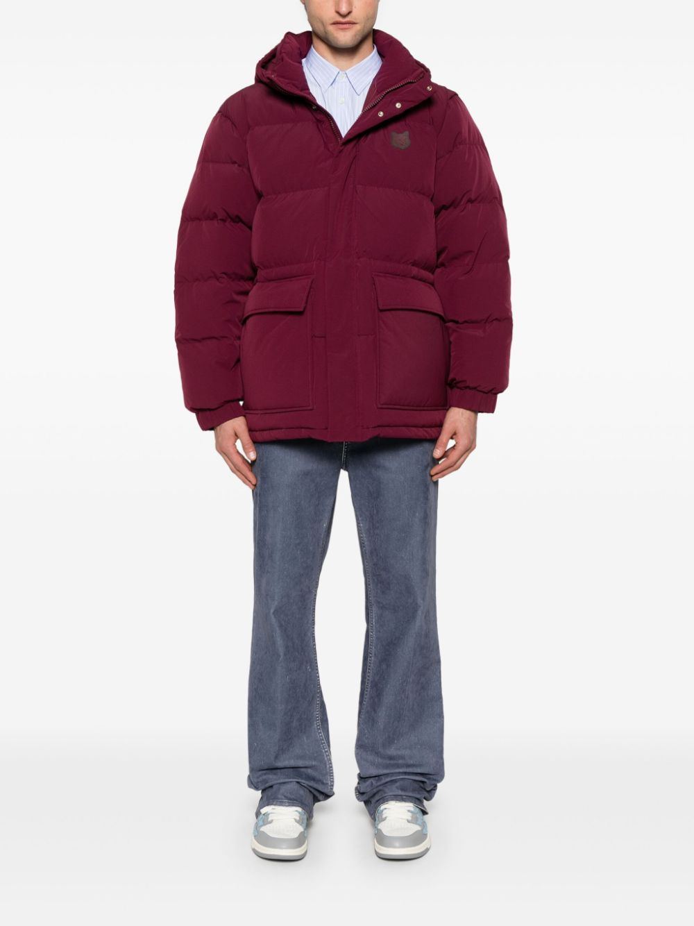 Maison Kitsuné hooded puffer jacket - Red