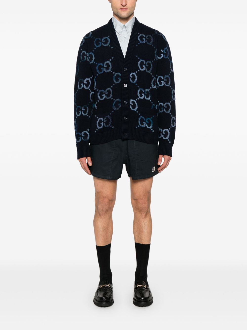 Gucci GG intarsia cardigan - Blauw