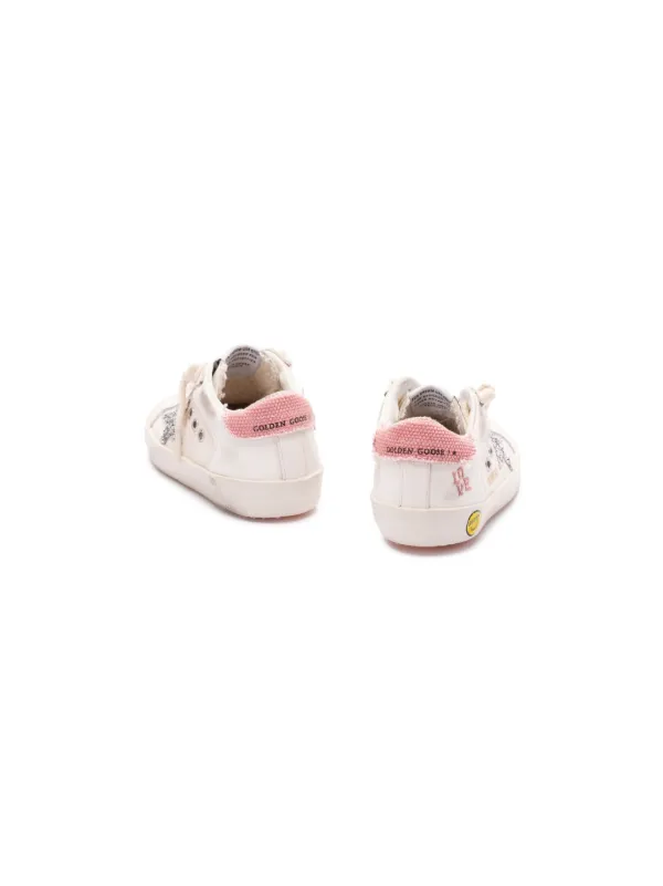 heart-patch leather sneakers