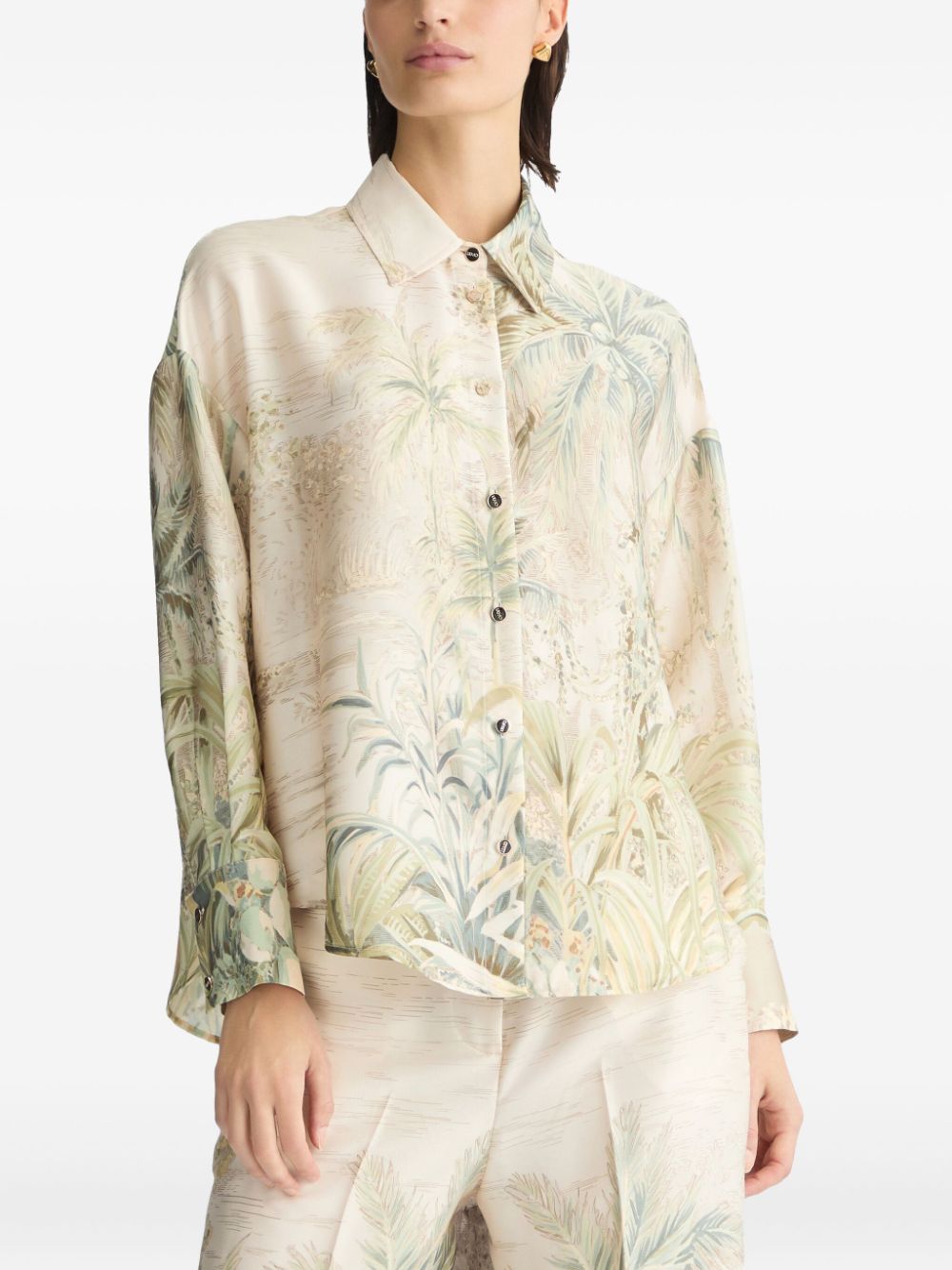 LIU JO Blouse met tropische print - Beige